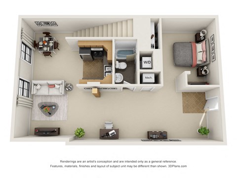 Floor plan for 2 beds, 1 bath, 1700 sqft
